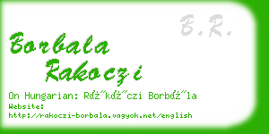 borbala rakoczi business card